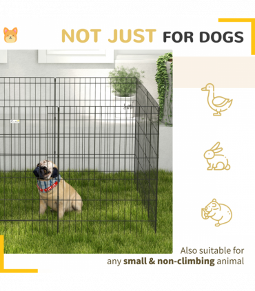 PawHut 8-Panel DIY Dog Pen with Door for Indoor/Outdoor Use, 91cm High