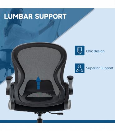 Vinsetto Draughtsman Chair Tall Office Chair w/ Adjustable Footrest Ring Black