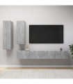 vidaXL 4 Piece TV Cabinet Set Concrete Grey Engineered Wood
