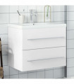 vidaXL Bathroom Sink Cabinet with Built-in Basin White