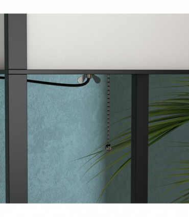 Floor Lamp, 4-tier Open Shelves, 26L x 26W x 160Hcm-Black/White Shelf