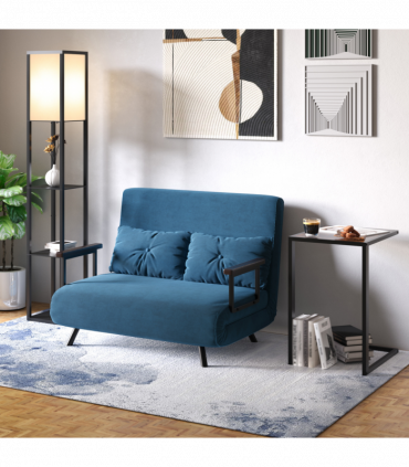 Floor Lamp, 4-tier Open Shelves, 26L x 26W x 160Hcm-Black/White Shelf