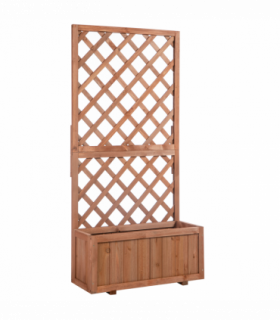 Wooden Flower Box Orange 2.5 x 31.5 x 149.5 cm Solid Fir Wood Frame Display