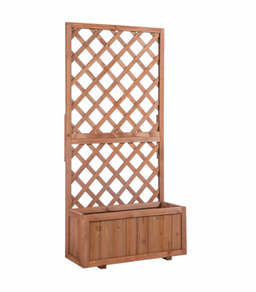 Wooden Flower Box Orange 2.5 x 31.5 x 149.5 cm Solid Fir Wood Frame Display