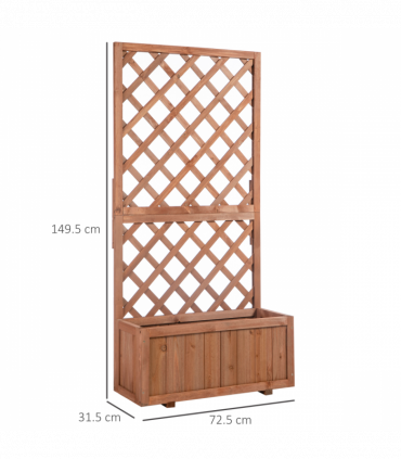 Wooden Flower Box Orange 2.5 x 31.5 x 149.5 cm Solid Fir Wood Frame Display