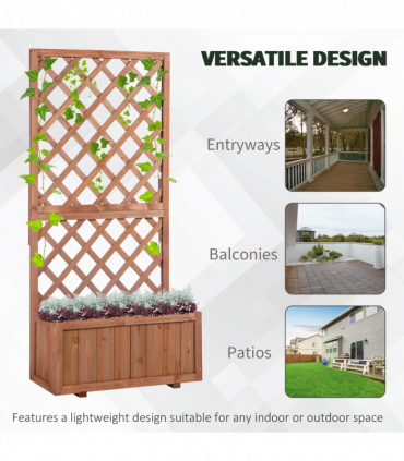 Wooden Flower Box Orange 2.5 x 31.5 x 149.5 cm Solid Fir Wood Frame Display