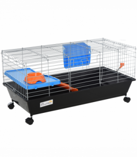 Cage Black 89L x 44W x 43H cm Small Animal Home for Rabbit Ferret Chinchilla