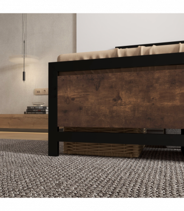 HOMCOM Single Size Metal Bed Frame w/ Headboard & Footboard, 97x195x103cm