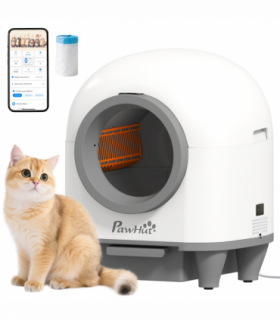 PawHut 80L Self Cleaning Cat Litter Tray with APP Control Safety Protection