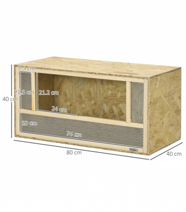 PawHut 80cm Reptile Terrarium Vivarium w/ Glass Sliding Doors, Breathable Mesh