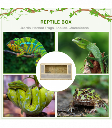 PawHut 80cm Reptile Terrarium Vivarium w/ Glass Sliding Doors, Breathable Mesh