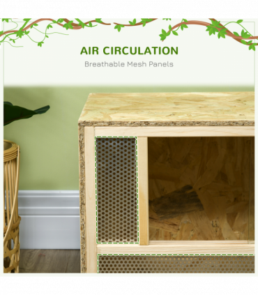 PawHut 80cm Reptile Terrarium Vivarium w/ Glass Sliding Doors, Breathable Mesh