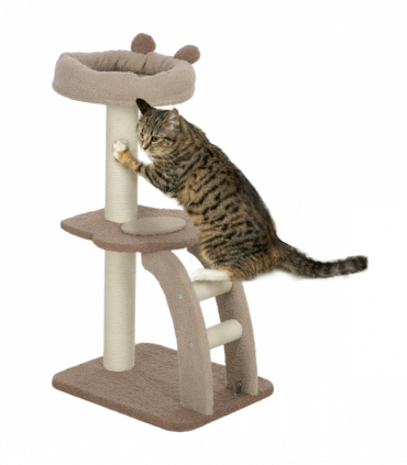 PawHut 88cm Cat Tee for Indoor Cats, Cat Tower with Scratching Post, Brown