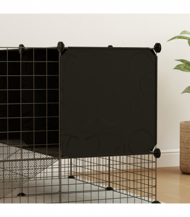 PawHut DIY Small Animal Cage w/ Elevated Huts for Guinea Pigs, Rabbits