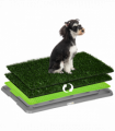PawHut Dog Toilet with 2 Packs Artificial Grass Pads, 67 x 41cm, Green