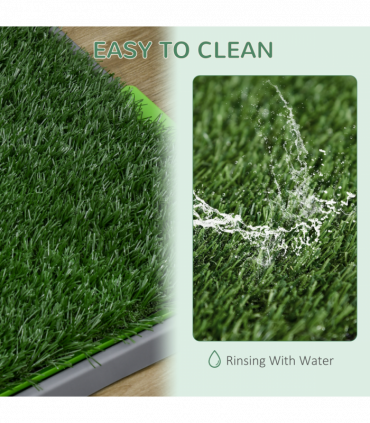 PawHut Dog Toilet with 2 Packs Artificial Grass Pads, 67 x 41cm, Green