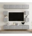 vidaXL 8 Piece TV Cabinet Set Concrete Grey Engineered Wood