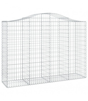 vidaXL Arched Gabion Baskets 9 pcs 200x50x140/160 cm Galvanised Iron