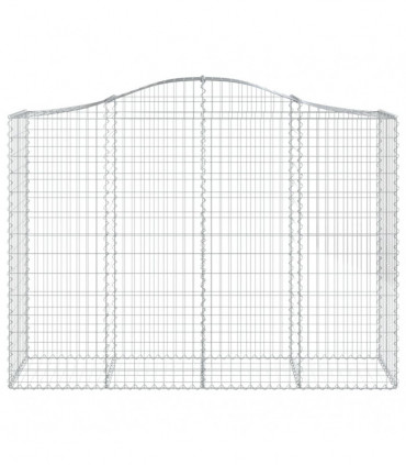 vidaXL Arched Gabion Baskets 9 pcs 200x50x140/160 cm Galvanised Iron