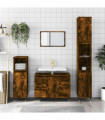 vidaXL Bathroom Cabinet Smoked Oak 80x33x60 cm Engineered Wood