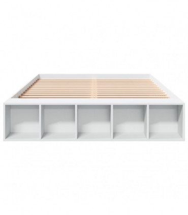 vidaXL Bed Frame White 150x200 cm King Size Engineered Wood