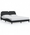 vidaXL Bed Frame with Headboard Black 160x200 cm Faux Leather
