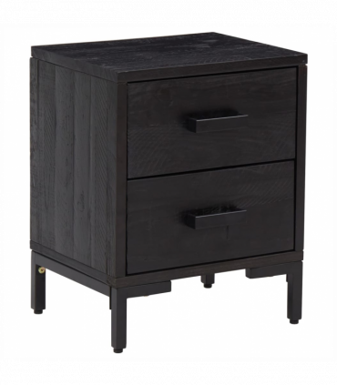 vidaXL Bedside Cabinet Black 36x30x45 cm Solid Pinewood