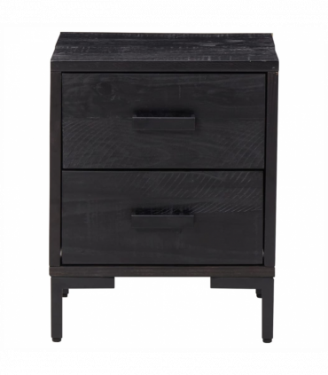 vidaXL Bedside Cabinet Black 36x30x45 cm Solid Pinewood