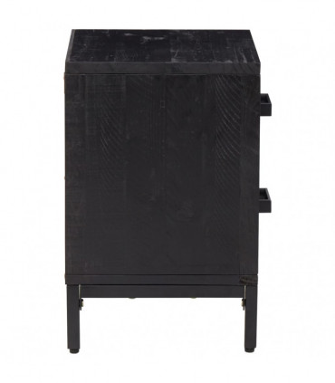 vidaXL Bedside Cabinet Black 36x30x45 cm Solid Pinewood