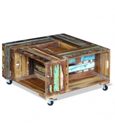 vidaXL Coffee Table Solid Reclaimed Wood 70x70x35 cm