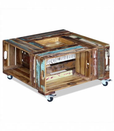 vidaXL Coffee Table Solid Reclaimed Wood 70x70x35 cm