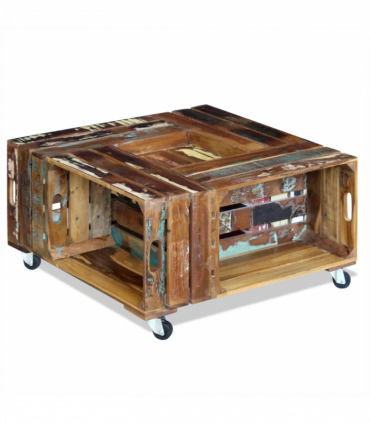 vidaXL Coffee Table Solid Reclaimed Wood 70x70x35 cm
