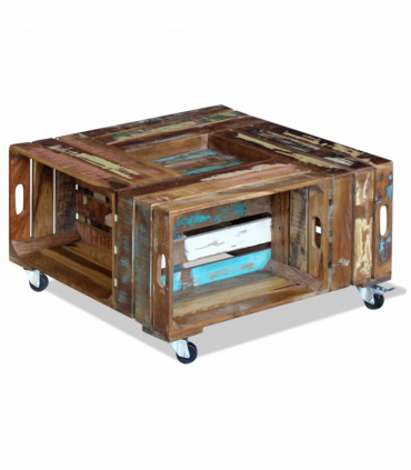 vidaXL Coffee Table Solid Reclaimed Wood 70x70x35 cm