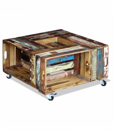 vidaXL Coffee Table Solid Reclaimed Wood 70x70x35 cm