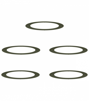 vidaXL Flat Tree Rings 5 pcs Olive green Ø90 / 120 cm Steel