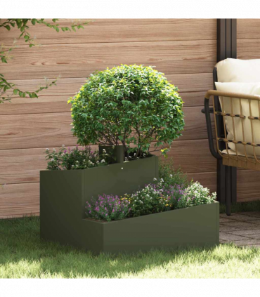 vidaXL Garden Planter Olive green 60 x 60 x 50 cm Steel