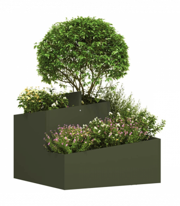 vidaXL Garden Planter Olive green 60 x 60 x 50 cm Steel