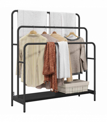 vidaXL Cloth Rack Black oak 90 x 30 x 100.5 cm Engineered wood