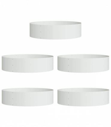 vidaXL Garden 5 pcs White 80 x 80 x 20 cm Steel