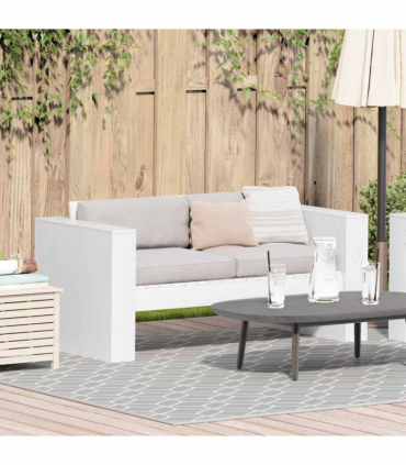vidaXL Garden Sofa White 134 x 60 x 62 cm Solid pine wood