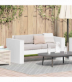 vidaXL Garden Sofa White 134 x 60 x 62 cm Solid pine wood
