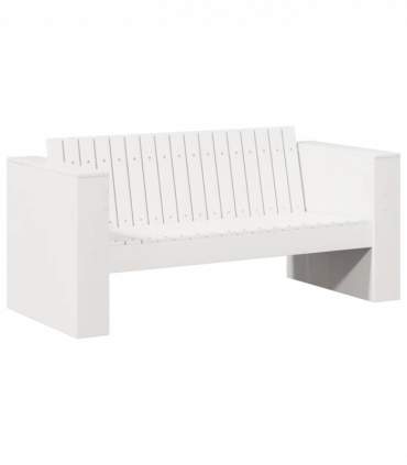 vidaXL Garden Sofa White 134 x 60 x 62 cm Solid pine wood