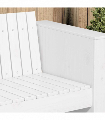 vidaXL Garden Sofa White 134 x 60 x 62 cm Solid pine wood