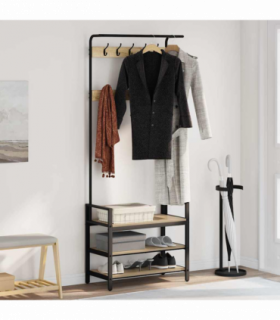 vidaXL Coat Rack Other Sonoma oak 75 x 34 x 184 cm Engineered wood