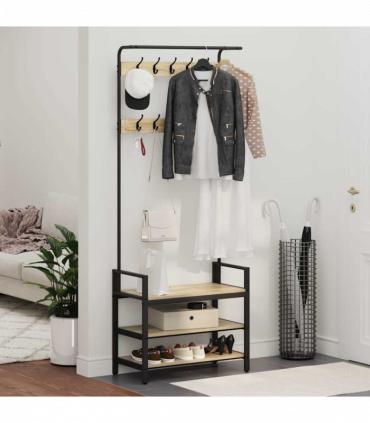 vidaXL Coat Rack Other Sonoma oak 75 x 34 x 184 cm Engineered wood