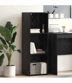 vidaXL Bookcase Black oak 40 x 30 x 114 cm Engineered Wood