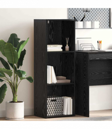 vidaXL Bookcase Black oak 40 x 30 x 114 cm Engineered Wood
