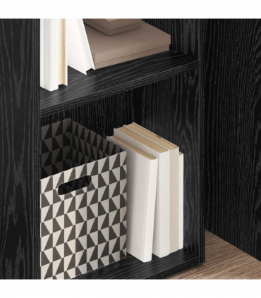 vidaXL Bookcase Black oak 40 x 30 x 114 cm Engineered Wood