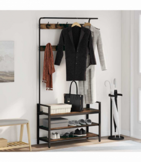 vidaXL Coat Rack Other Smoked oak 95 x 34 x 184 cm Engineered wood
