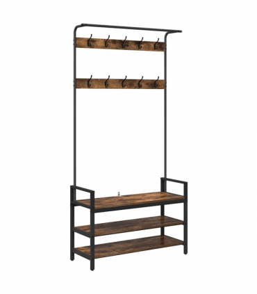 vidaXL Coat Rack Other Smoked oak 95 x 34 x 184 cm Engineered wood